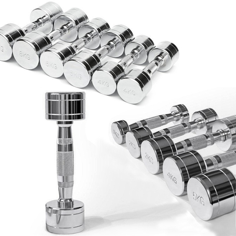 Home Gym Dumbbell Workout - 2-Pack Steel Dumbbells Ultracompact with Handles