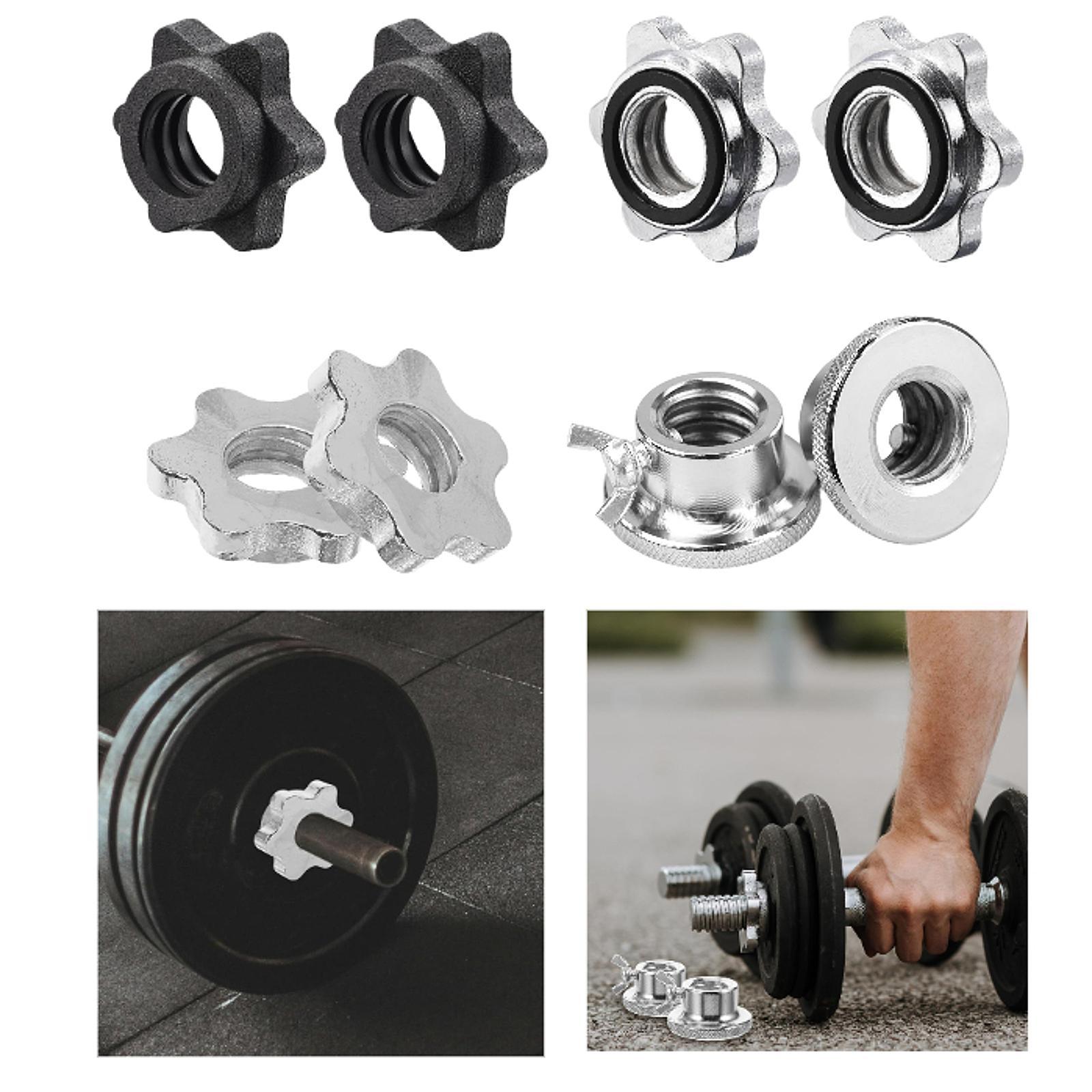 Home Gym Dumbbell Workout - 2Pcs Barbell Screw Collars Equipment Steel
