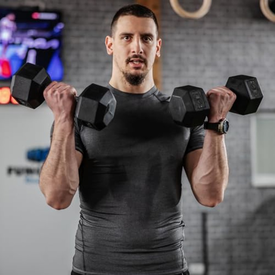 40lbs/45lbs/50lbs Rubber Dumbb - огляд і ціна Home Gym Dumbbell Workout