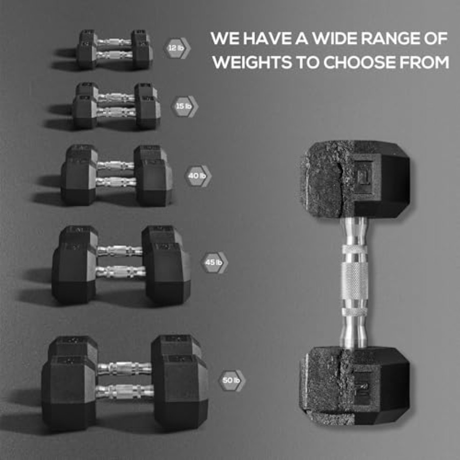 40lbs/45lbs/50lbs Rubber Dumbb - огляд і ціна Home Gym Dumbbell Workout