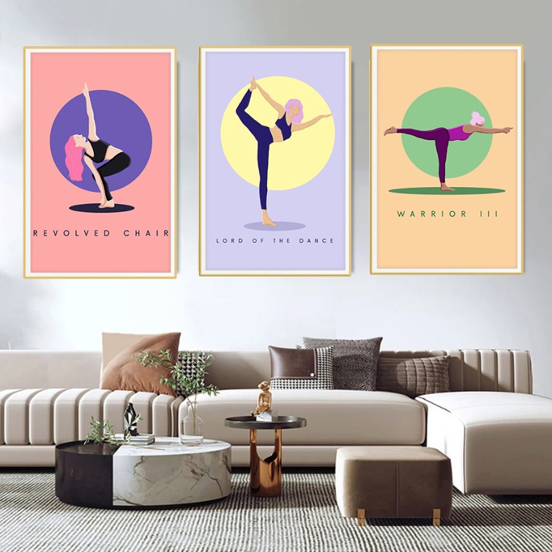 Modern Abstract Yoga Poses Pos - огляд і ціна Home Gym Yoga Studio