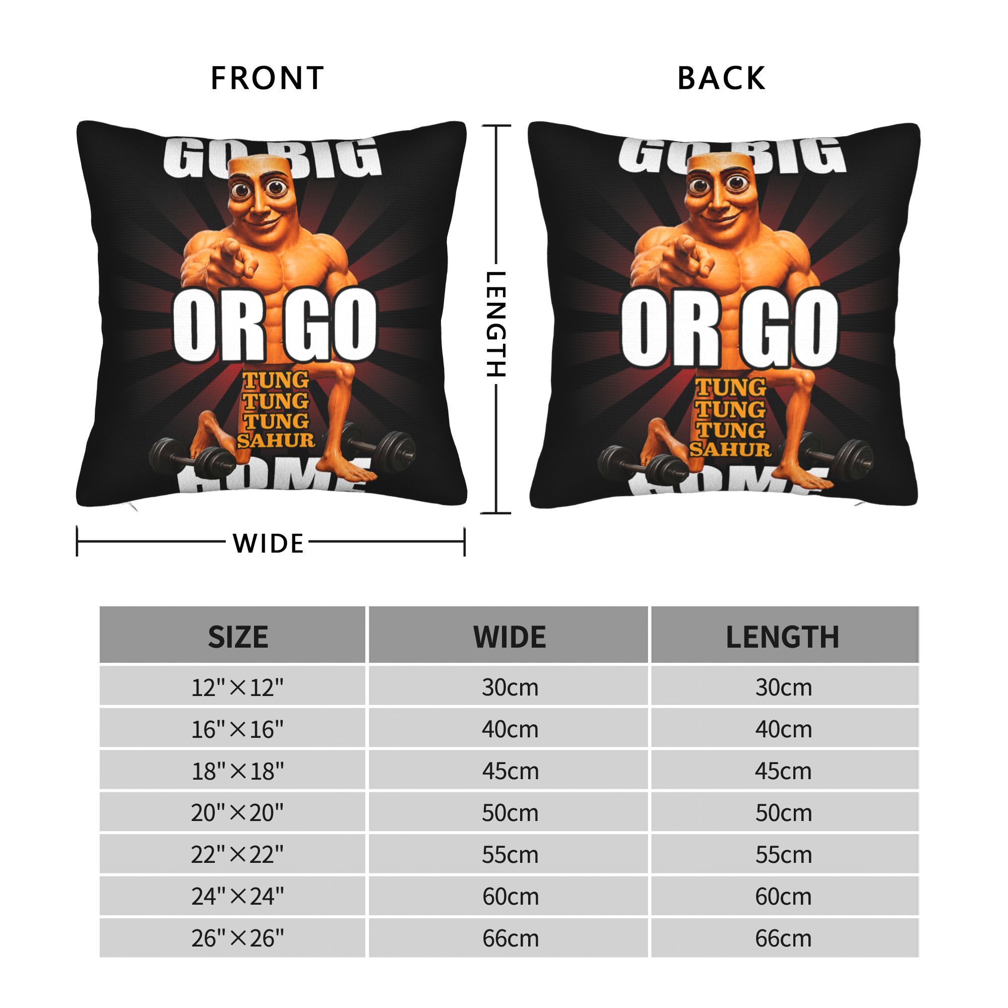 Pillow Case Go Big or Go Tung  - огляд і ціна Home Gym Yes Or No