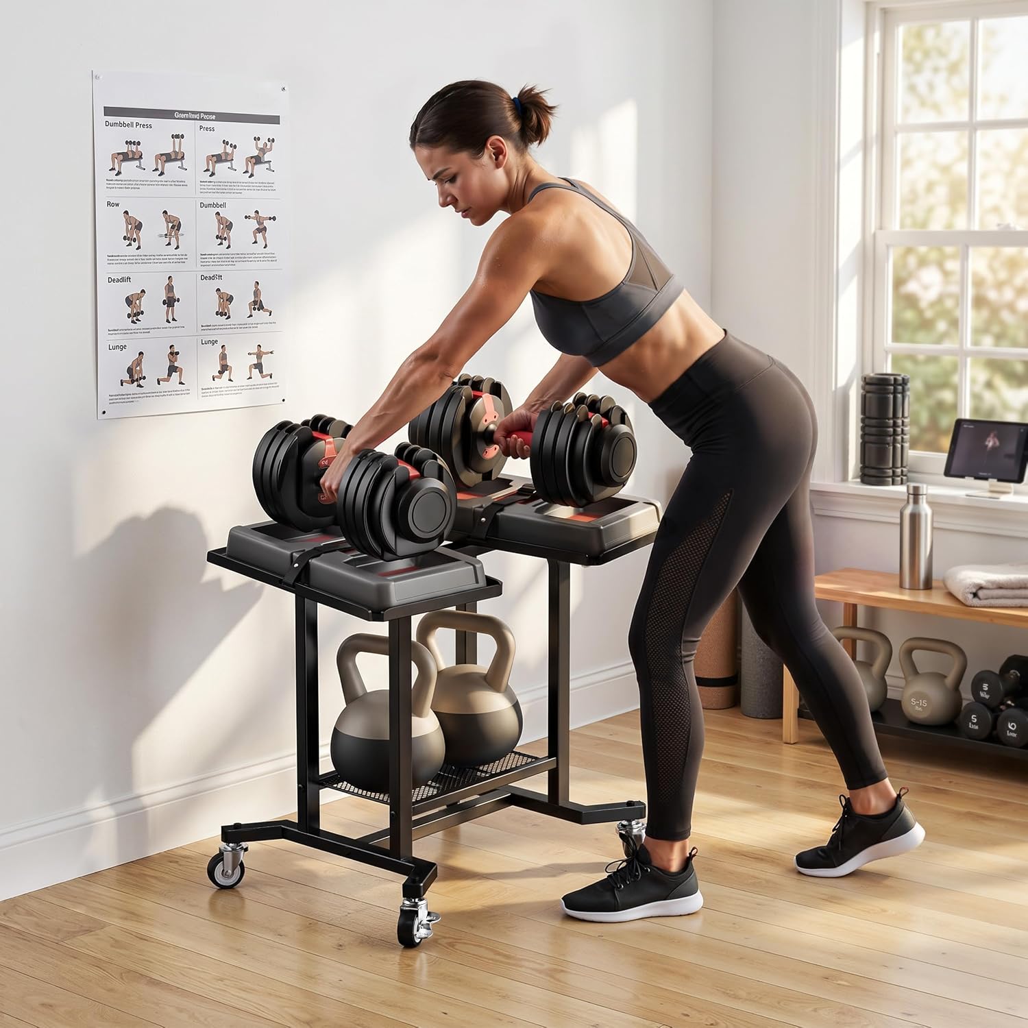 Adjustable Dumbbell Rack Stand - огляд і ціна Home Gym Dumbbell Workout