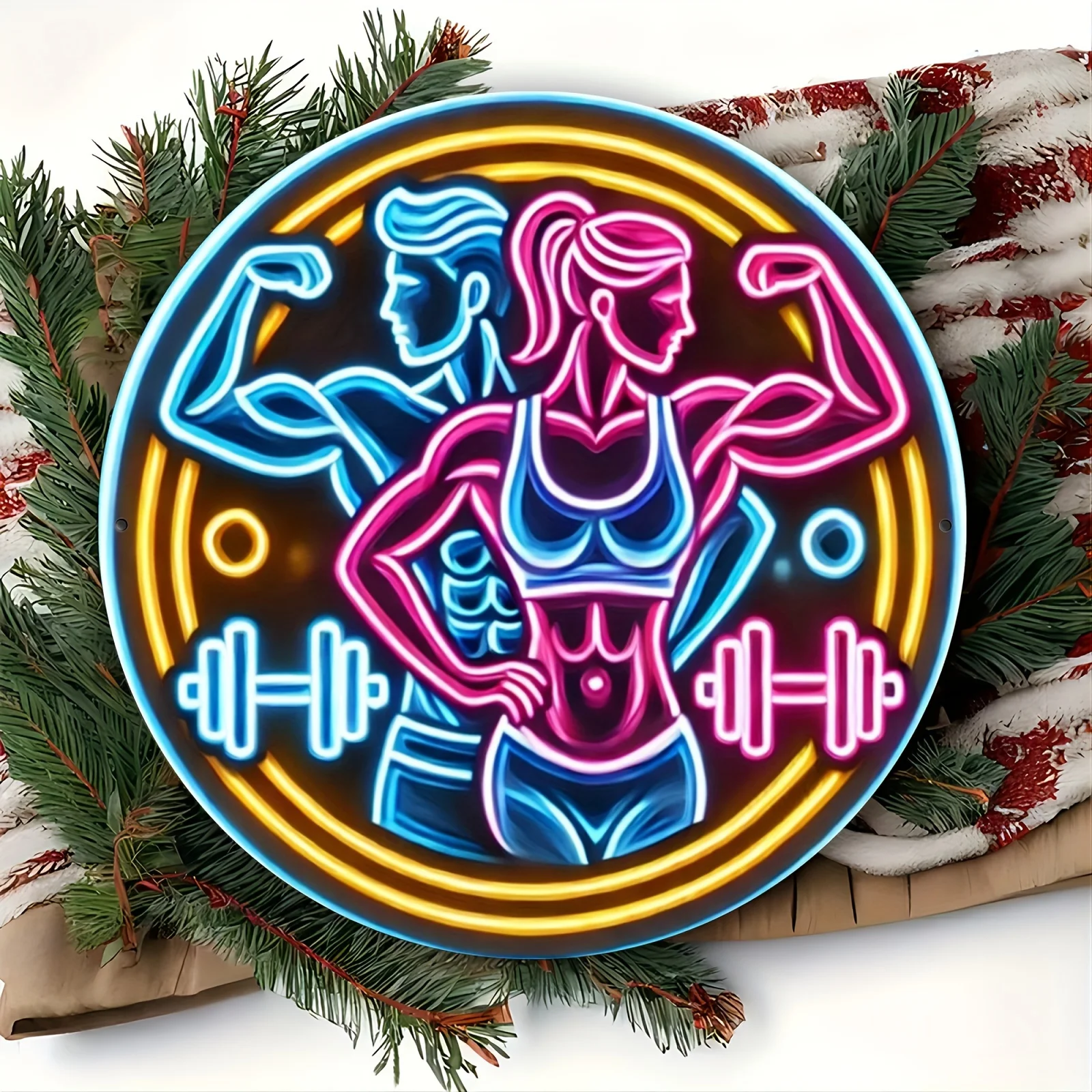 2D Metal Sign Fitness Gym Neon - огляд і ціна Home Gym Dumbbell Workout